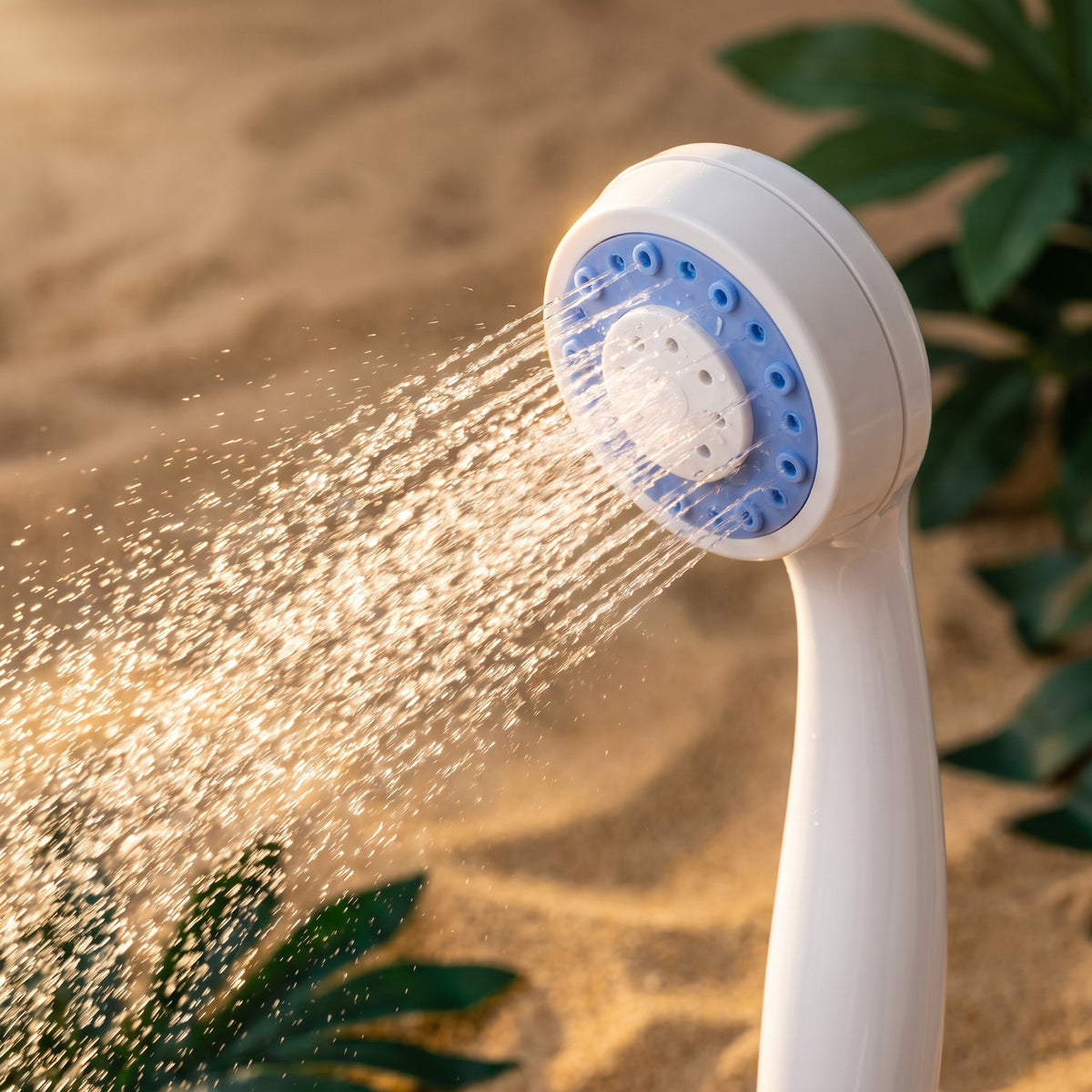 Desert Kit: Outdoor Shower + Air Sofa · طقم البر: دوش محمول وأريكة هوائية