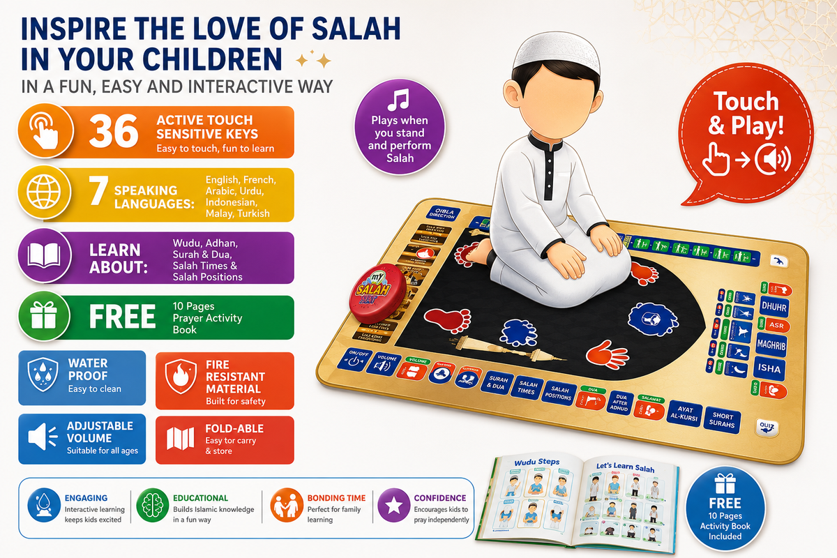 Interactive kids prayer mat